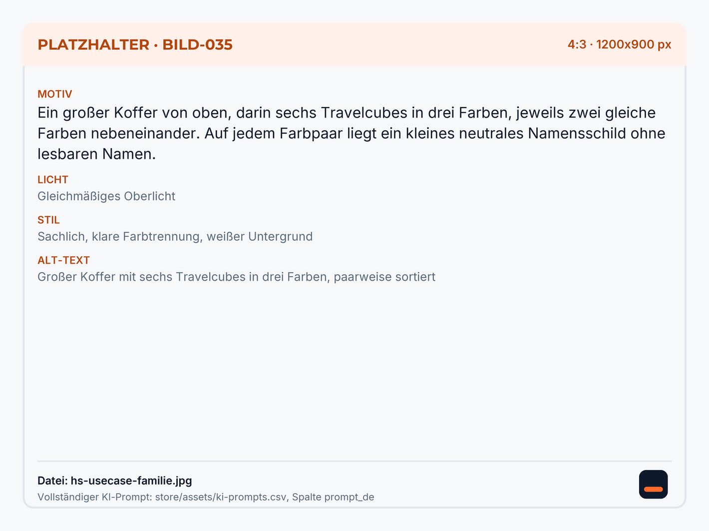 Großer Koffer mit sechs Travelcubes in drei Farben, paarweise sortiert