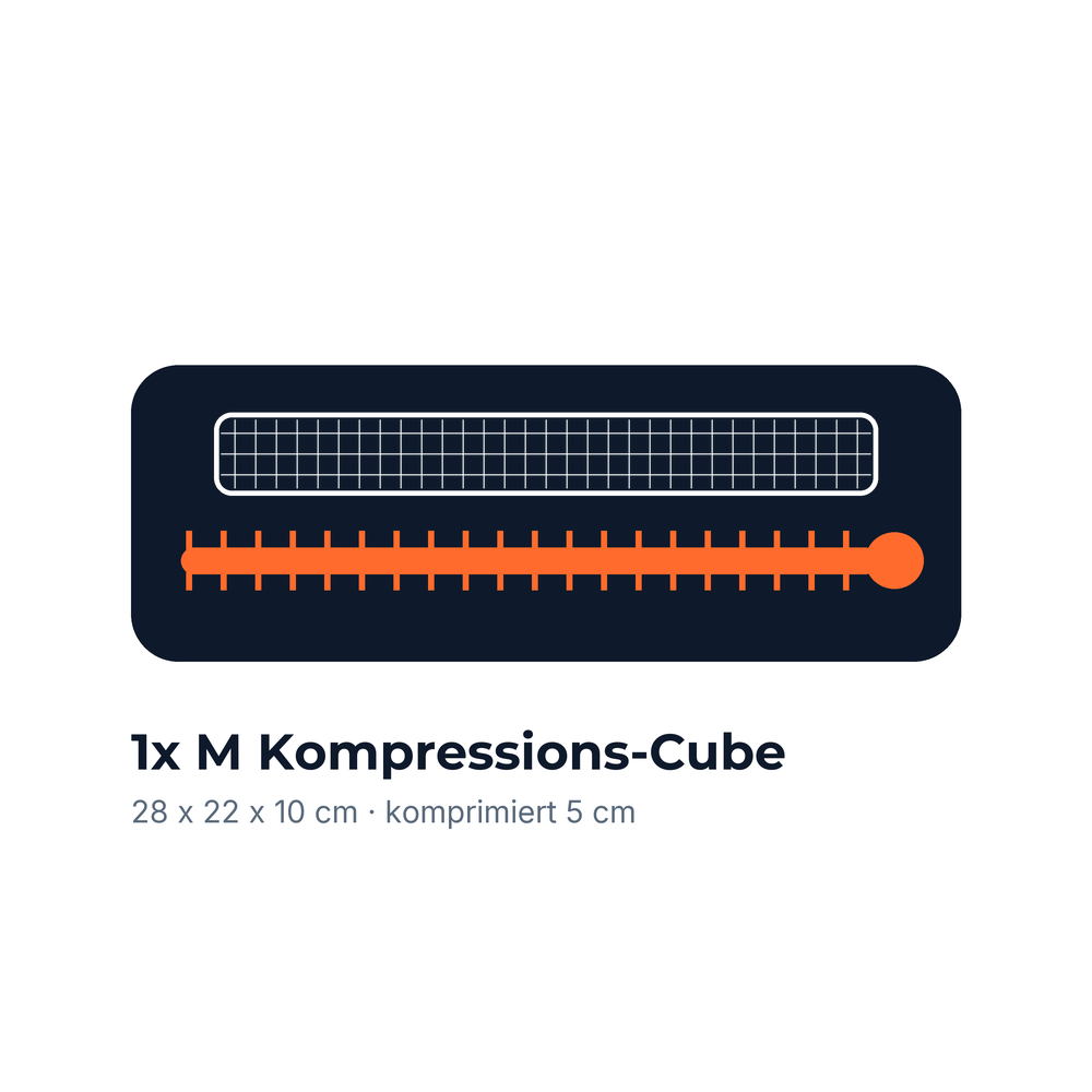 M Kompressions-Cube mit Maßangaben