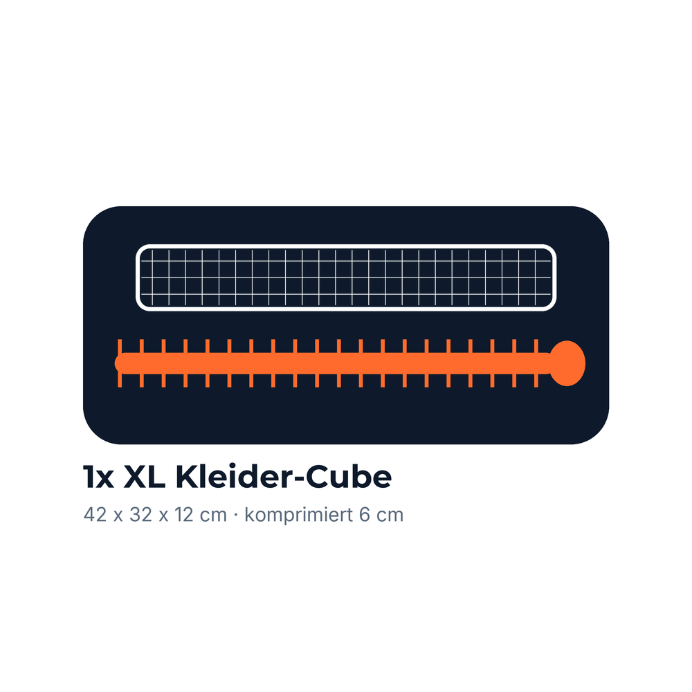 XL Kleider-Cube mit Maßangaben